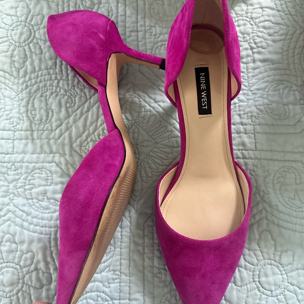 Nine West Pink Heels Suede Elegance - Picture 6 of 8